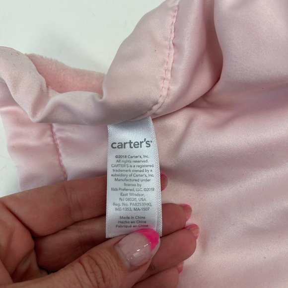 Carter’s Pink Kitty Security Blanket Lovey with Satin Trim - Picture 6 of 6